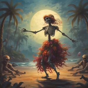 Tropical Skeleton Dance Art Print